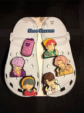 Shoe Sharms Kids Cartoon Character Shoe Charms - Pink, Yellow, Purple, Brown Set